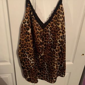 Lace trim leopard express cami